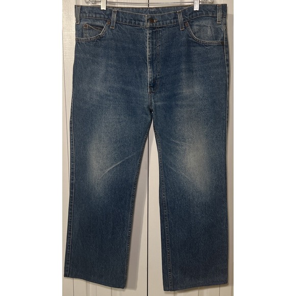 Vintages Rare Leather Tab 80s Levi's For Men With A Skosh More Room Size 38x28 - Picture 13 of 14